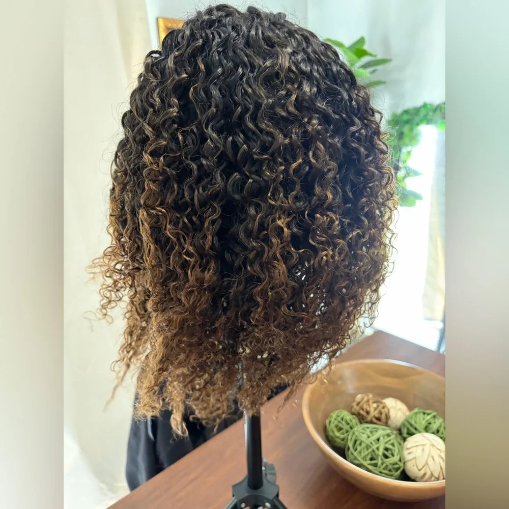 UNice InvisiBlend V part Jerry Curly& Kinky Curly Wig 16”